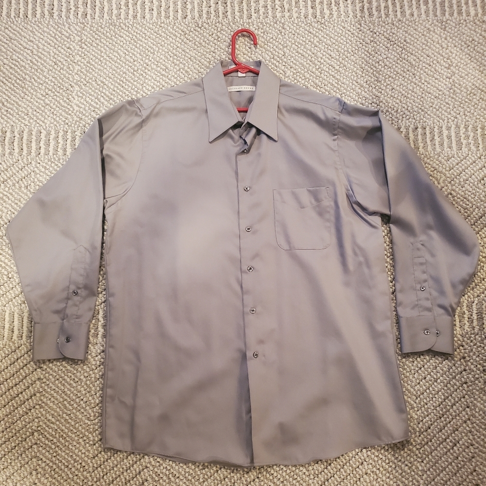 Grey button down shirt